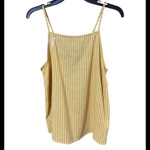 Harper Mustard & White Striped Lace-Up Cami - Small
